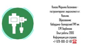 Кокова Марьяна Хасеновна - гастроэнтеролог эндоскопист Нальчик