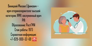Виницкий Михаил Ефимович - врач оториноларинголог в Ростове-на-Дону 